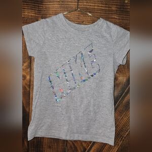 Nike The Nike Tee Youth 6X Gray Holographic Logo